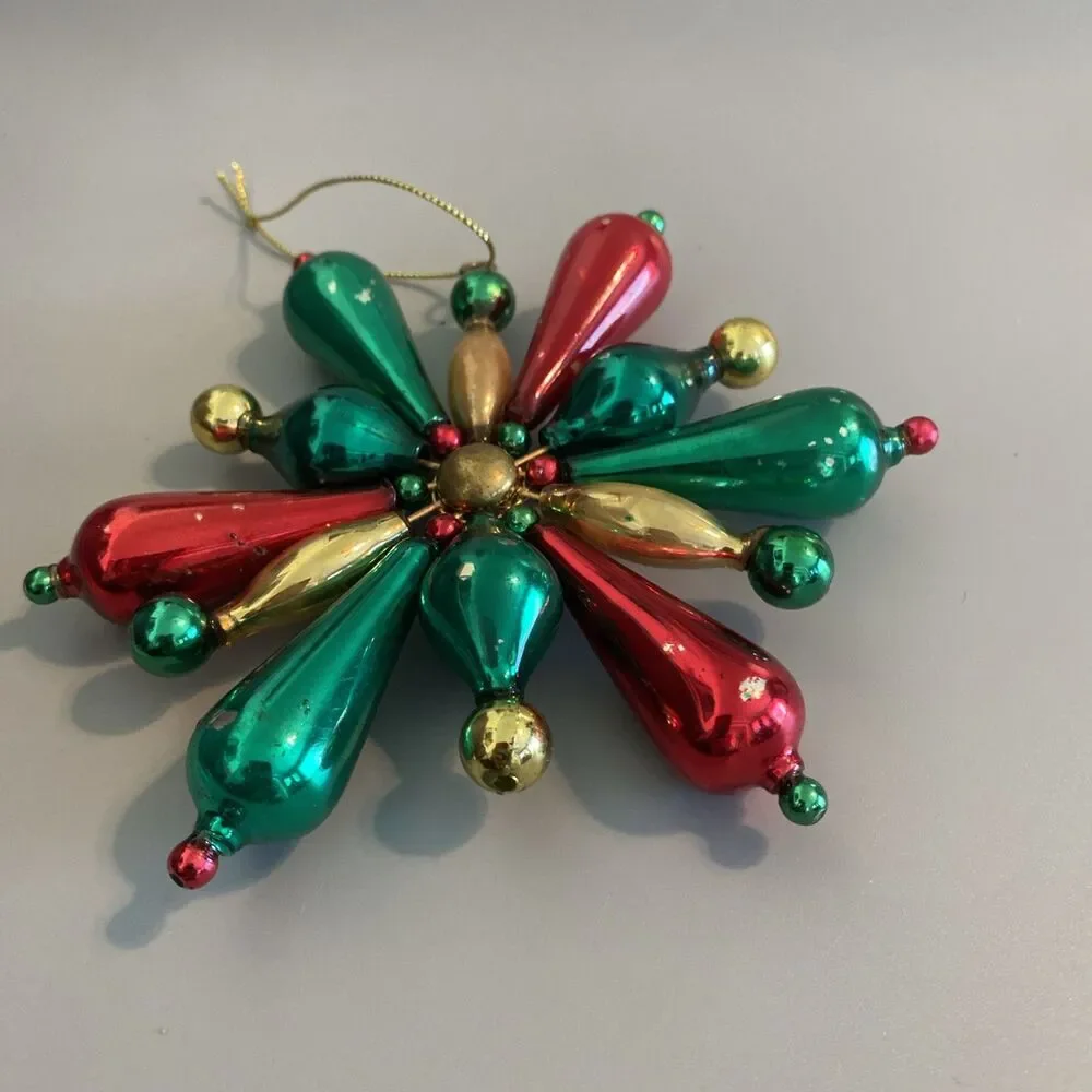 Vintage Christmas Ornament Starburst Snowflake 5.5